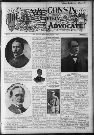 Wisconsin Weekly Advocate, Aug 8, 1907