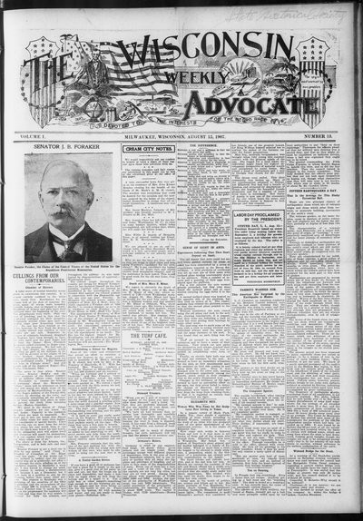 Wisconsin Weekly Advocate, Aug 15, 1907