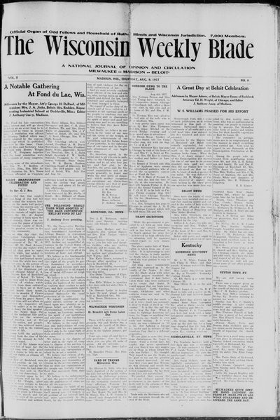 Wisconsin Weekly Blade, Aug 9, 1917