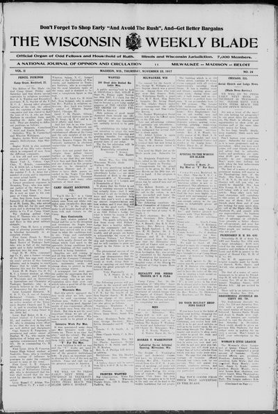 Wisconsin Weekly Blade, Nov 22, 1917