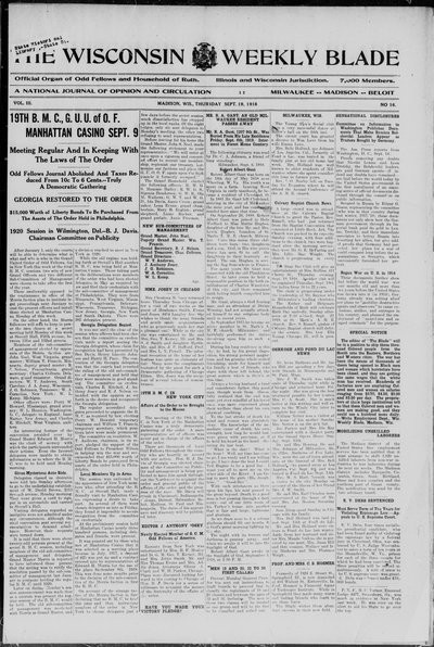 Wisconsin Weekly Blade, Sep 19, 1918