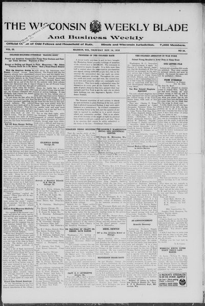Wisconsin Weekly Blade, Nov 14, 1918
