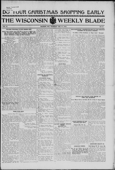Wisconsin Weekly Blade, Dec 12, 1918