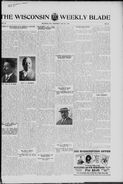 Wisconsin Weekly Blade, Jan 23, 1919