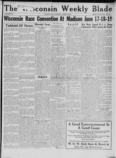 Wisconsin Weekly Blade, Apr 26, 1919