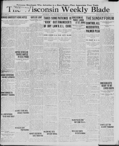 Wisconsin Weekly Blade, Aug 14, 1919